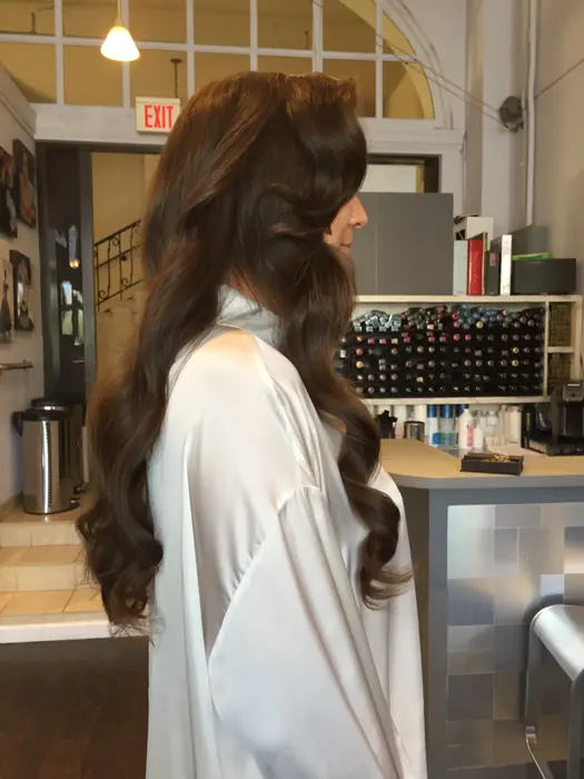 Half-up bridal waves with hair vine